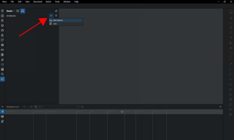 How to create a session in Bluebeam